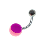 Multi-Colored With Steel Ball Belly Rings (10/Bag) - 14 Gauge