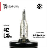 Legend Premium Cartridges - Round Liners - #12 (0.35mm) - 20/Box