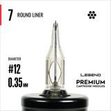 Legend Premium Cartridges - Round Liners - #12 (0.35mm) - 20/Box