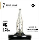 Legend Premium Cartridges - Round Shaders - #12 (0.35mm) - 20/Box