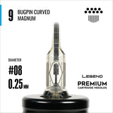 Legend Premium Cartridges - Bugpin Curved Magnums (Extra Tight) - #8 (0.25mm) - 20/Box