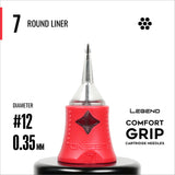 Legend Comfort Grip Cartridges - Round Liners - #12 (0.35mm) - 20/Box