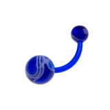 Flexi-Marbled Swirl U.V. Belly Rings (10/Bag) - 14 Gauge