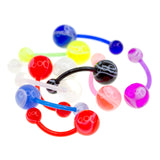Flexi-Marbled Swirl U.V. Belly Rings (10/Bag) - 14 Gauge