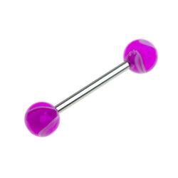 Marble Swirled Glitter Barbells (10/Bag) - 14 Gauge 5/8