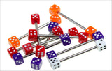 Dice Barbells Mixed Colors (10/Bag) - 14 Gauge