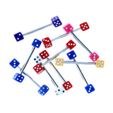 Dice Barbells Mixed Colors (10/Bag) - 14 Gauge