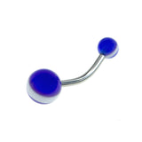Multi-Colored White Stripe Belly Rings (10/Bag) - 14 Gauge