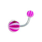 Colored Beach Ball With Jewel Belly Rings (10/Bag) - 14 Gauge